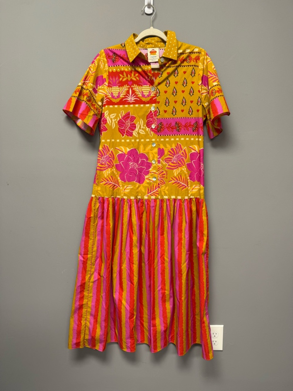 Farm Rio Tie-Waist Midi Shirt Dress - Picture 3 of 7